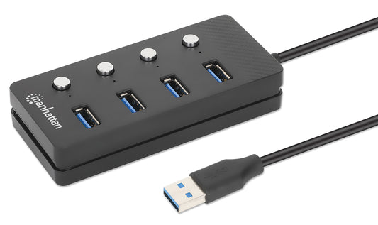 Manhattan Hub USB 3.2 con 4 puertos Tipo-A e interruptor por puerto