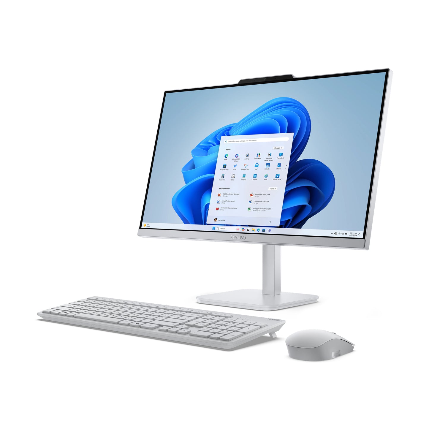 Lenovo A100 Intel® Core™ i3 i3-N305 60.5 cm (23.8") 1920 x 1080 Pixeles PC todo en uno 8 GB DDR4-SDRAM 512 GB SSD Windows 11 Home Wi-Fi 6 (802.11ax) Gris