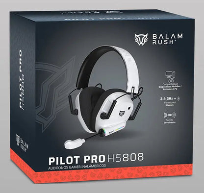 Balam Rush Pilot Pro HS808 Auriculares Inalámbrico y alámbrico Diadema Juego USB Tipo C Bluetooth Negro, Blanco
