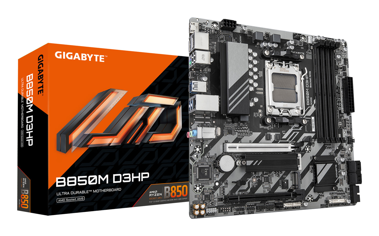 Tarjeta Madre Gigabyte B850M D3HP Micro-ATX AM5 256GB 4xDDR5 HDMI/DP