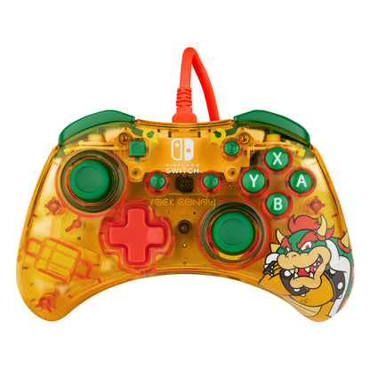 PDP Rock Candy: Lemon Bomb Bowser Verde, Translúcido, Amarillo USB Gamepad Analógico/Digital Nintendo Switch, Nintendo Switch Lite, Consola Nintendo Switch OLED