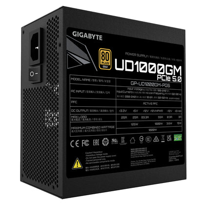 Fuente de Poder Gigabyte UD1000GM PG5 80 PLUS Gold Modular 24-pin ATX 120mm 1000W
