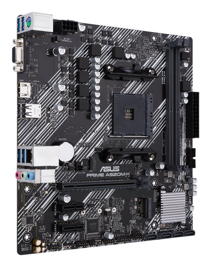 Tarjeta Madre Asus PRIME A520M-K 2xDDR4 64GB 4400Mhz HDMI VGA PCIe 3.0 M.2 S AM4 Ryzen mATX