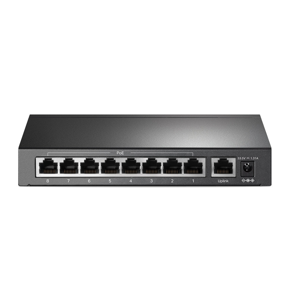Switch TP-Link 9-Port 10/100 Mbps Desktop Switch with 8-Port PoE 8× 10/100 Mbps PoE Ports 1× 10/100 Mbps Non-PoE Ports