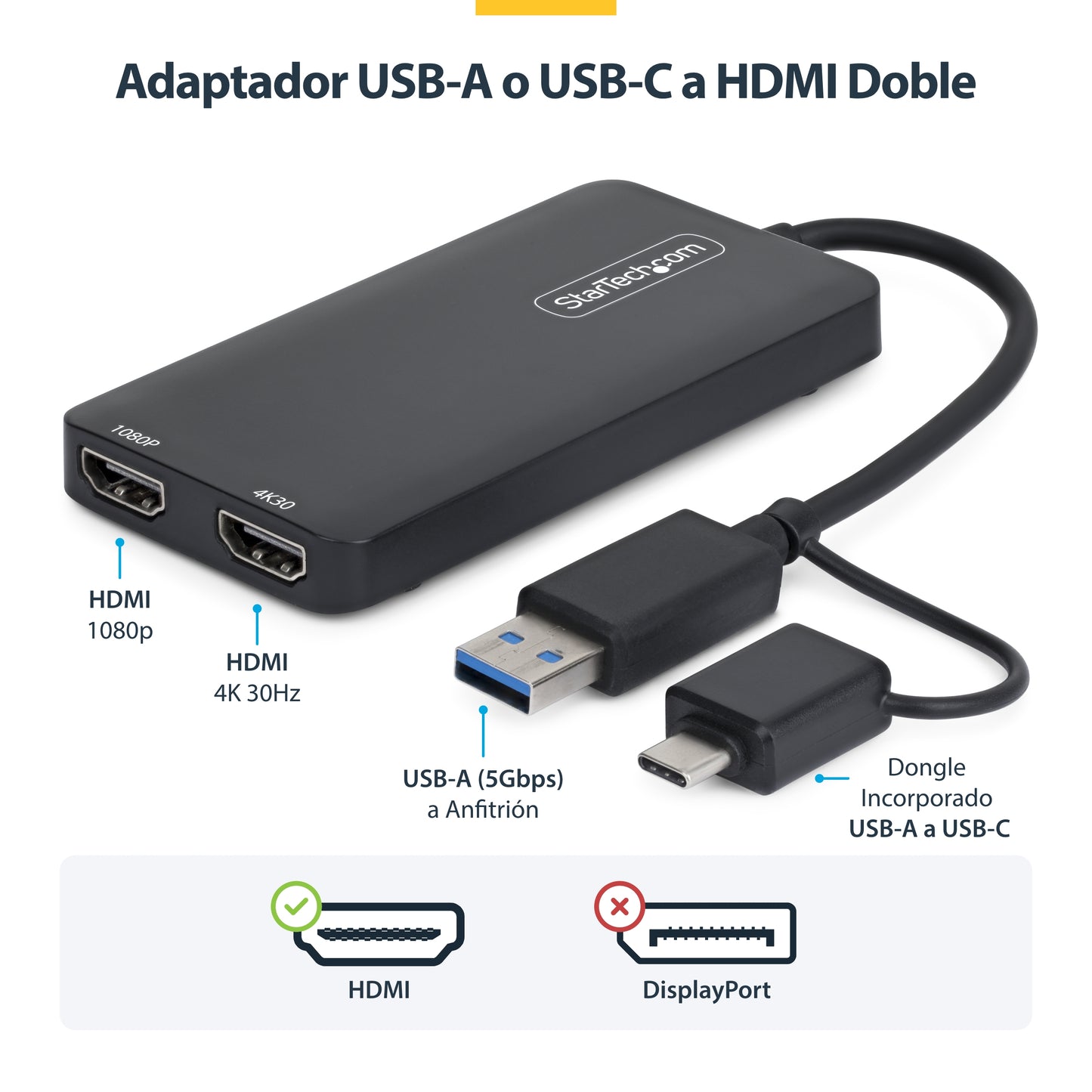 StarTech.com 107B-USB-HDMI adaptador gráfico USB 3840 x 2160 Pixeles Gris