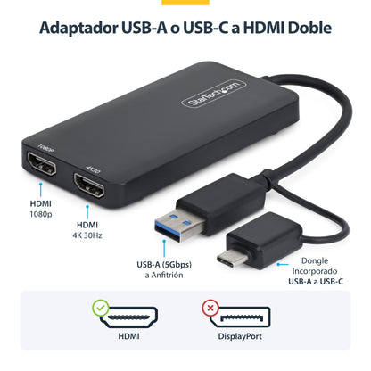 StarTech.com 107B-USB-HDMI adaptador gráfico USB 3840 x 2160 Pixeles Gris