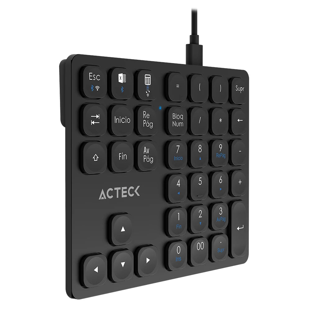 Teclado Numérico Acteck Multidispositivo Inspire Pad Pro TN480  / 2.4 MHz + 2 modos BT  Recargable / Advanced Negro