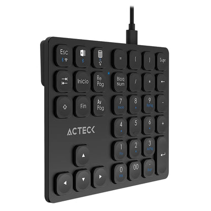 Teclado Numérico Acteck Multidispositivo Inspire Pad Pro TN480  / 2.4 MHz + 2 modos BT  Recargable / Advanced Negro