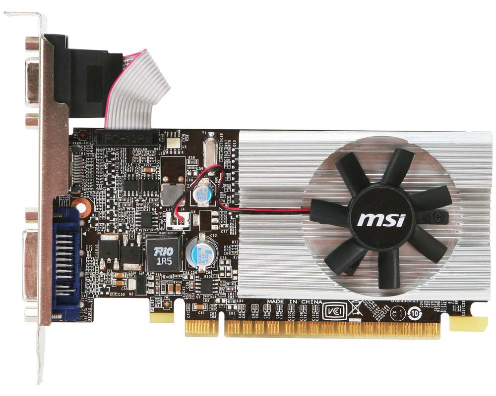 Tarjeta de Video GeForce MSI N210 1GB Single Fan DDR3 PCIe 2.0 64 bits 1xHDMI 1xD-Sub 1-DVI