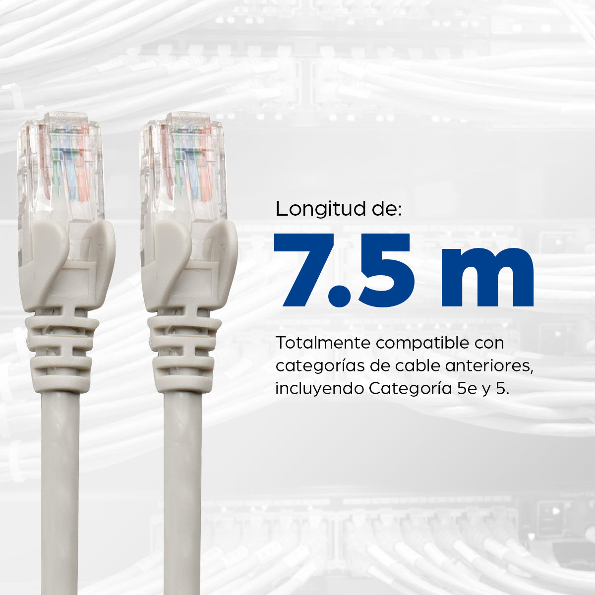 Cable Intellinet Red Cat6 UTP RJ45 M-M 7.5m Color Gris