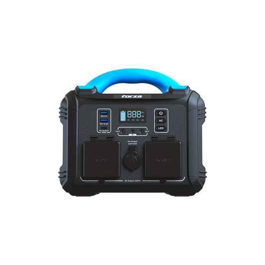Generador Eléctrico Portátil Forza FPP-T300 300W Tomas 2AC/6DC 2 Ventiladores Pantalla LCD Panel de Control Integrado