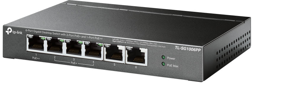 TP-Link TL-SG1006PP dispositivo de redes No administrado Gigabit Ethernet (10/100/1000) Energía sobre Ethernet (PoE) Gris