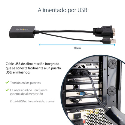 StarTech.com DVI2DP2 adaptador de cable de vídeo 0.254 m Negro