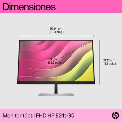 HP E24t G5 FHD Touch Monitor monitor de computadora 60.5 cm (23.8") 1920 x 1080 Pixeles Full HD LCD Negro