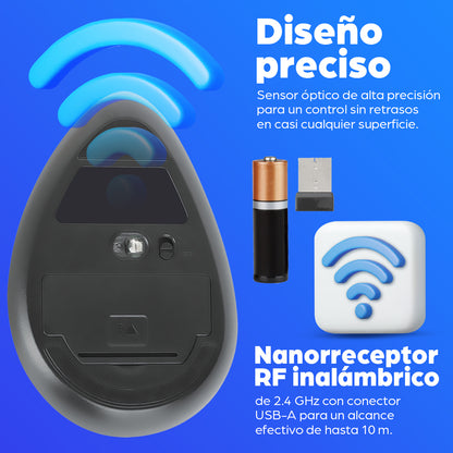 Manhattan 190336 ratón Oficina Diestro RF inalámbrico Óptico 1600 DPI