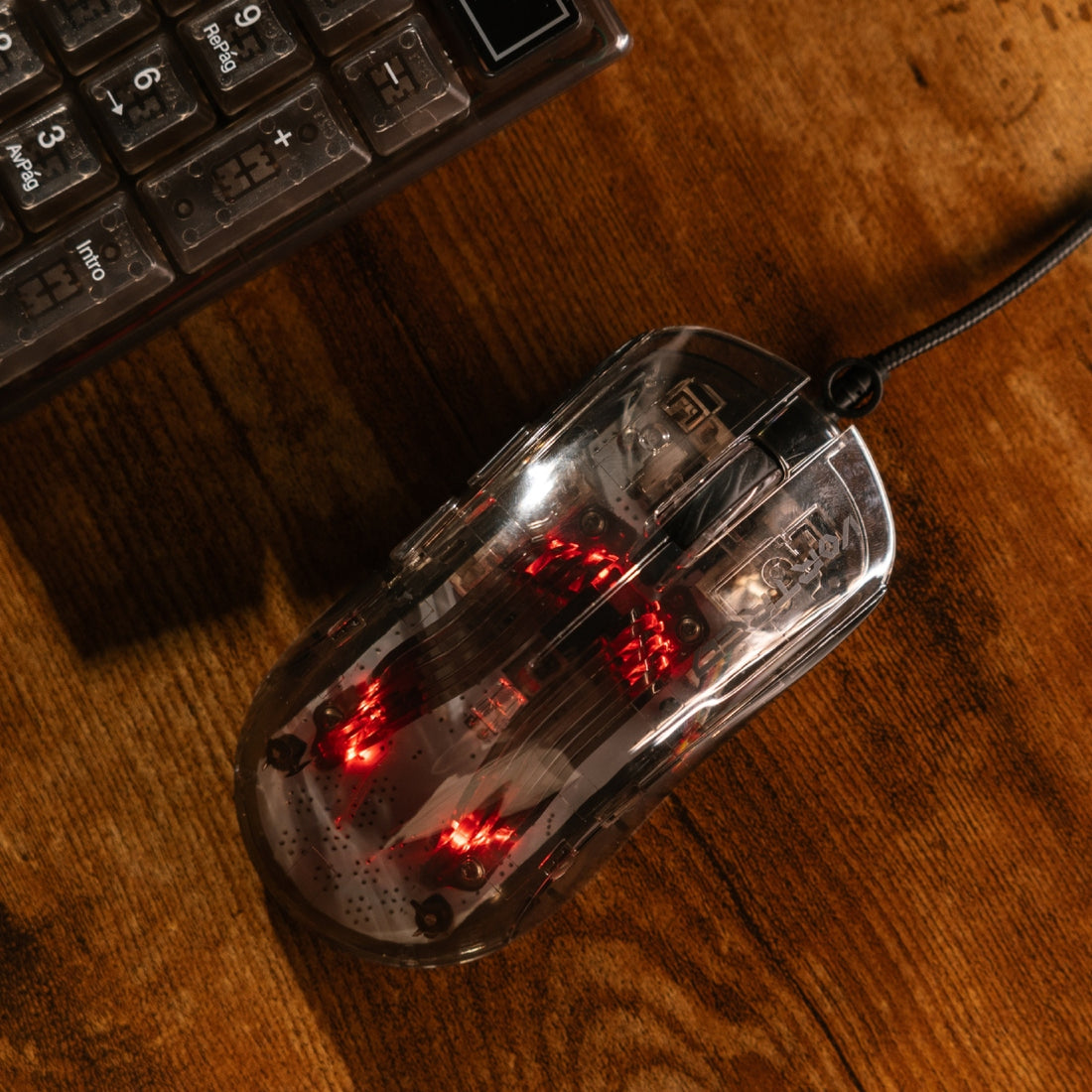Kit Gamer Perfect Choice Teclado Transparente + Mouse Helumo Alámbrico Ergonómico y Resistente