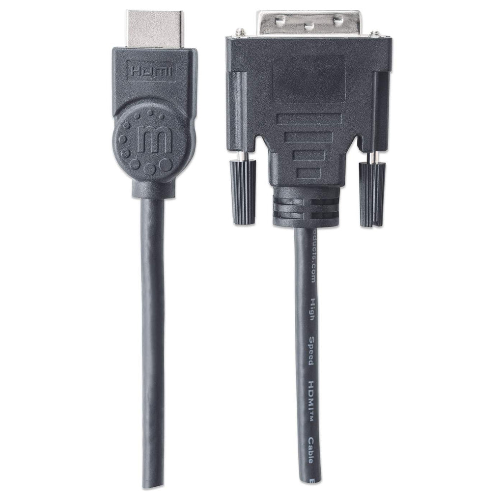 Manhattan 372503 adaptador de cable de vídeo 1.8 m HDMI Tipo A (Estándar) DVI-D Negro