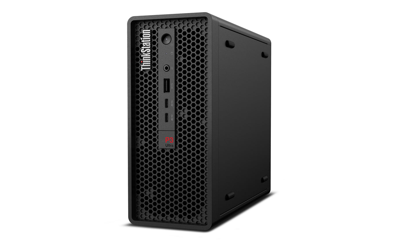 Lenovo ThinkStation P3 Ultra SFF Gen 2 Intel Core Ultra 7 265 16 GB DDR5-SDRAM 512 GB SSD NVIDIA RTX A1000 Windows 11 Pro Mini Tower Estación de trabajo Negro