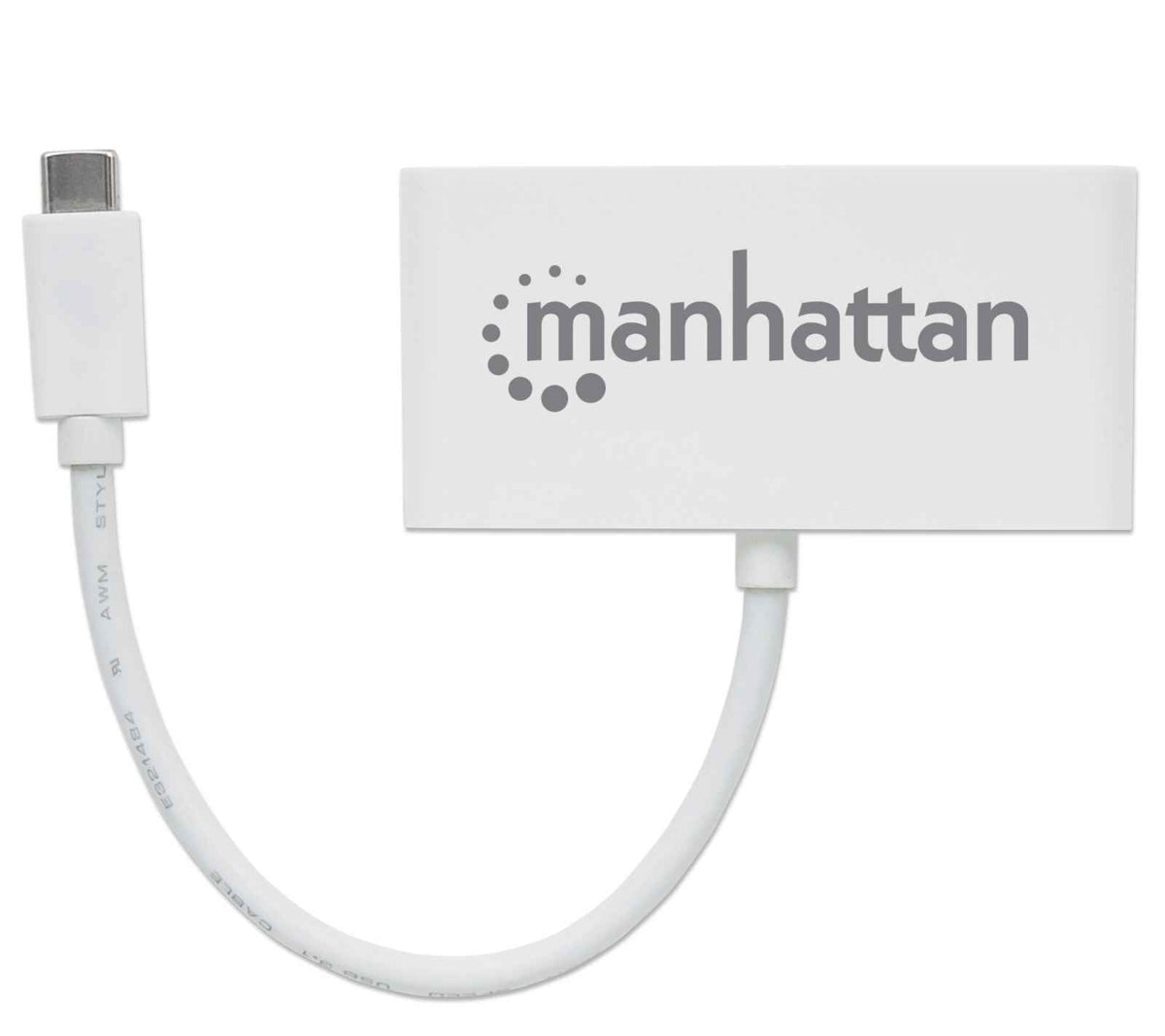 Manhattan 163552 nodo concentrador USB 3.2 Gen 1 (3.1 Gen 1) Type-C 5000 Mbit/s Blanco