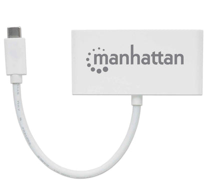 Manhattan 163552 nodo concentrador USB 3.2 Gen 1 (3.1 Gen 1) Type-C 5000 Mbit/s Blanco