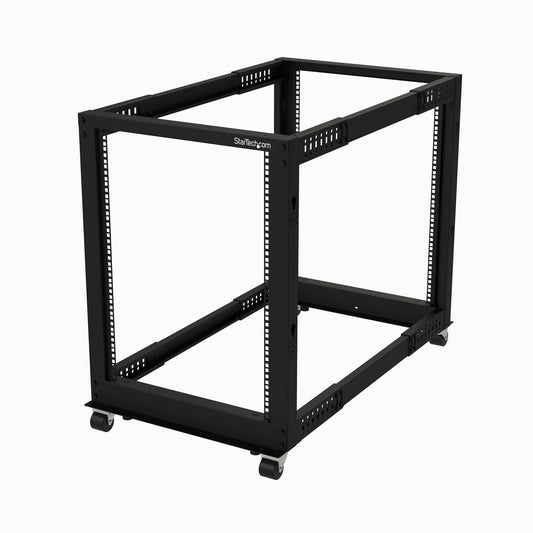 StarTech.com 4POSTRACK15U armario rack Rack o bastidor independiente Negro