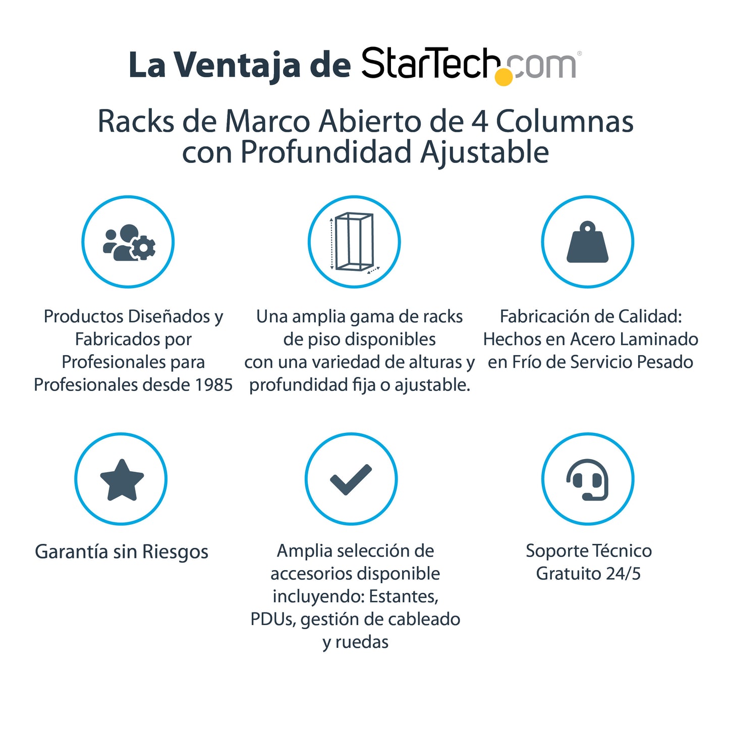 StarTech.com 4POSTRACK25U armario rack Rack o bastidor independiente Negro