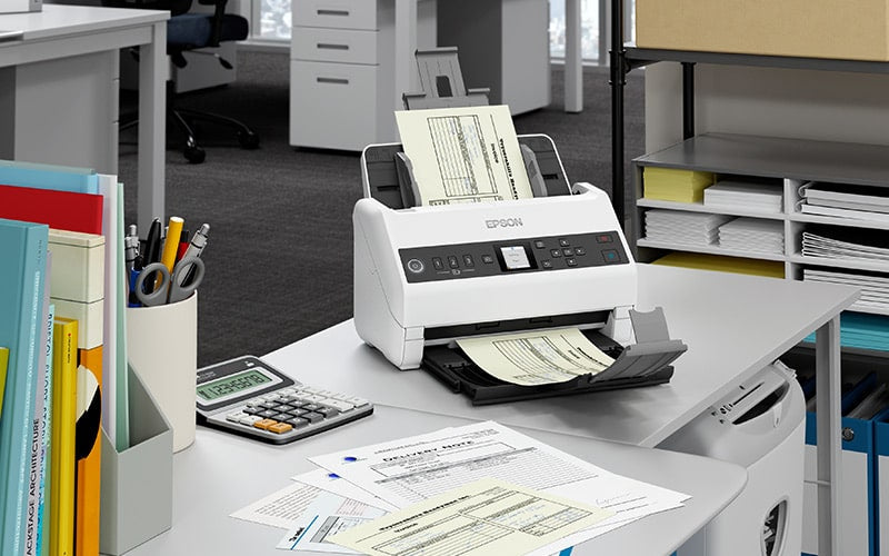 Epson DS-730N Escáner alimentado con hojas 600 x 600 DPI A4 Negro, Gris