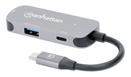 Manhattan 130707 base para laptop o replicador de puertos Alámbrico USB 3.2 Gen 1 (3.1 Gen 1) Type-C Aluminio