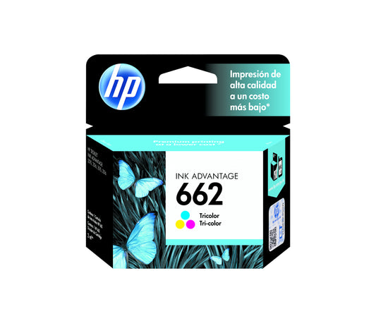 HP 662 Tri-color Ink Cartridge LAR cartucho de tinta 1 pieza(s) Rendimiento estándar Cian, Magenta, Amarillo