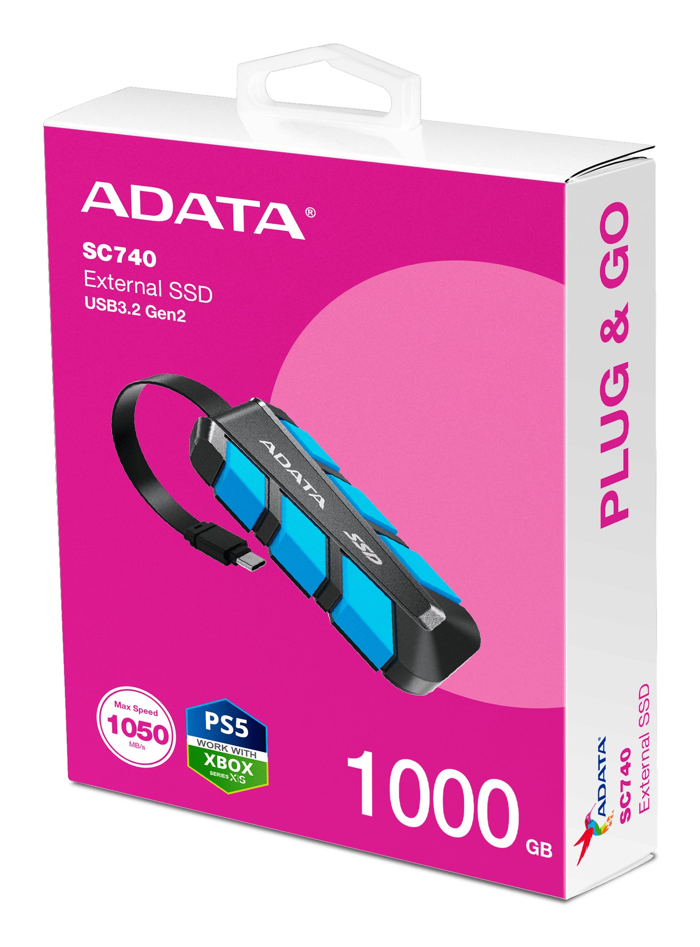 ADATA SC740 1 TB USB Tipo C 3.2 Gen 2 (3.1 Gen 2) Negro, Azul