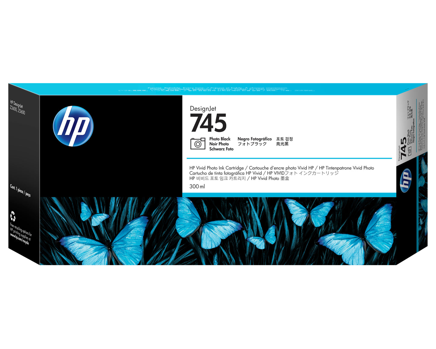 Tinta HP LF 745 DesignJet Negro Photo 300ML
