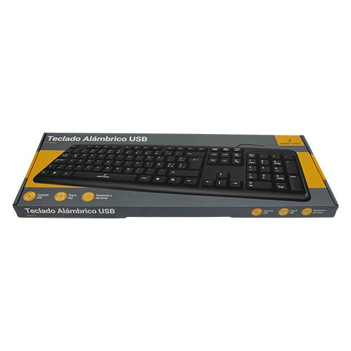 Teclado Perfect Choice Básico Alámbrico USB Color Negro