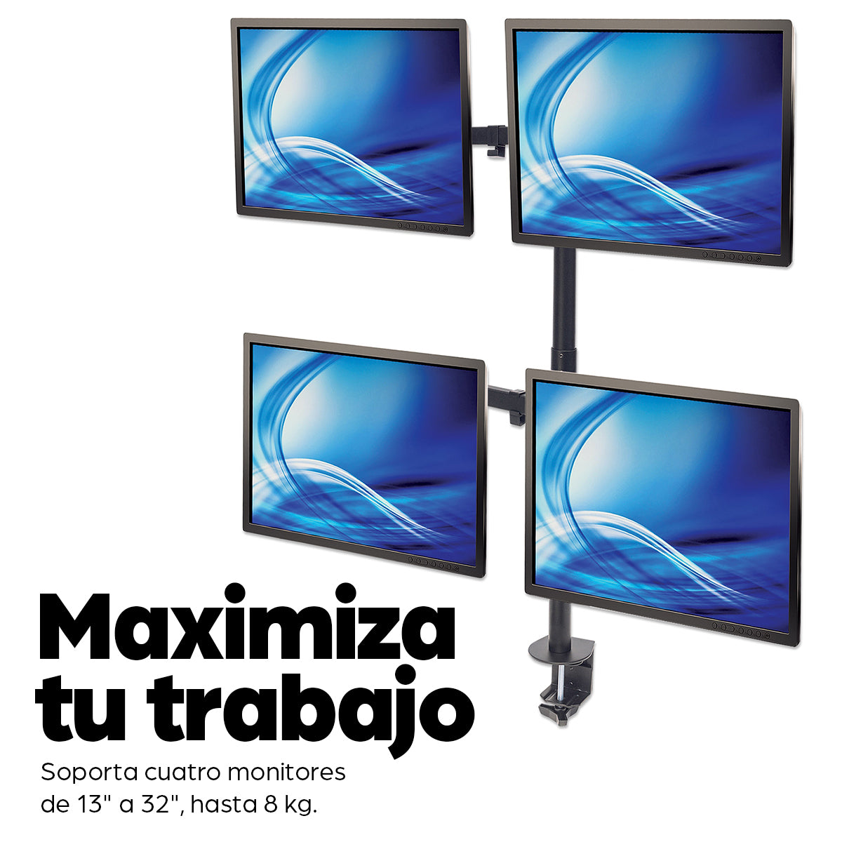 Manhattan 461566 soporte para pantalla plana 81.3 cm (32") Escritorio Negro