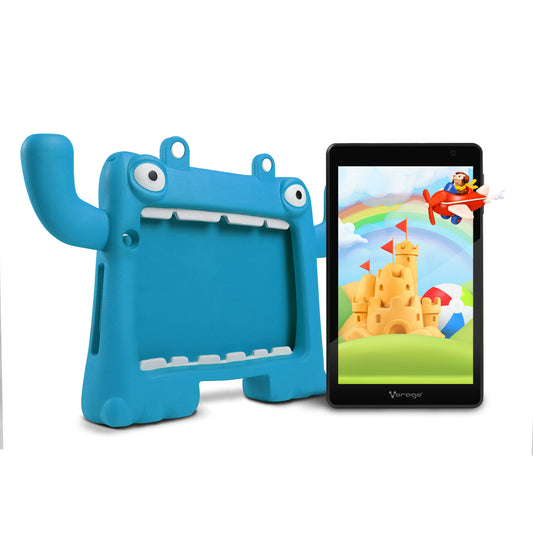 Tableta Vorago 8" PAD-8-KIDS Quadcore 64GB Ram 4GB 2MP/5MP Android 13 Funda Azul