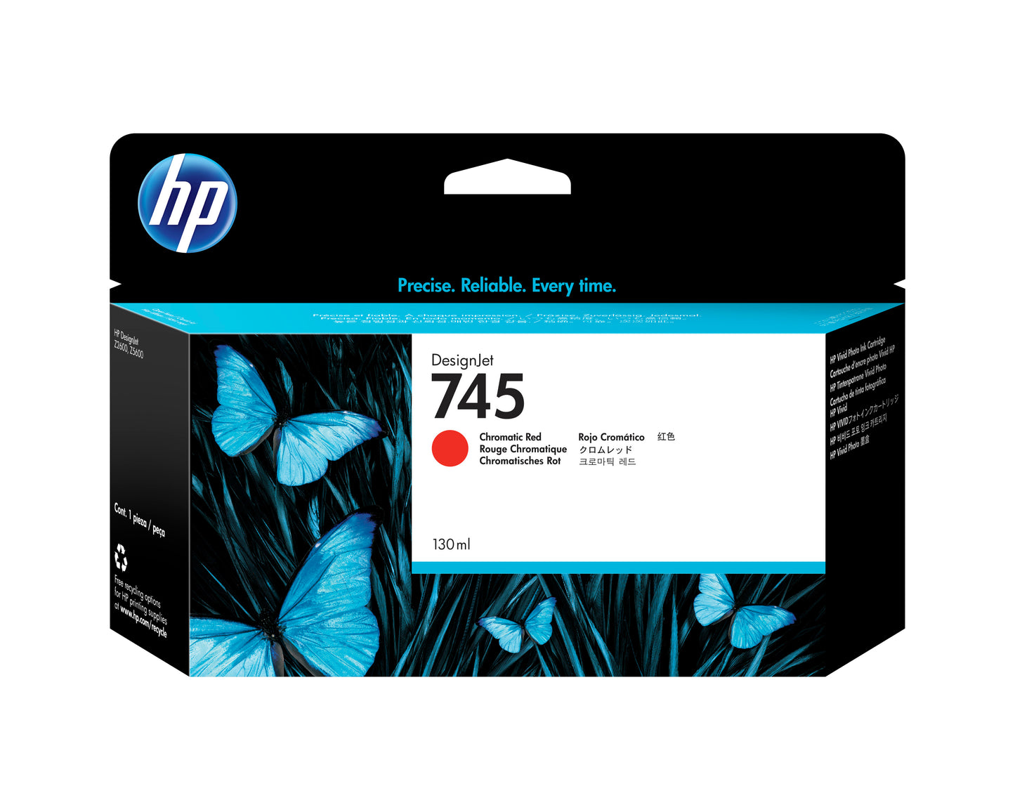 Tinta HP LF 745 Rojo Cromatico 130ML