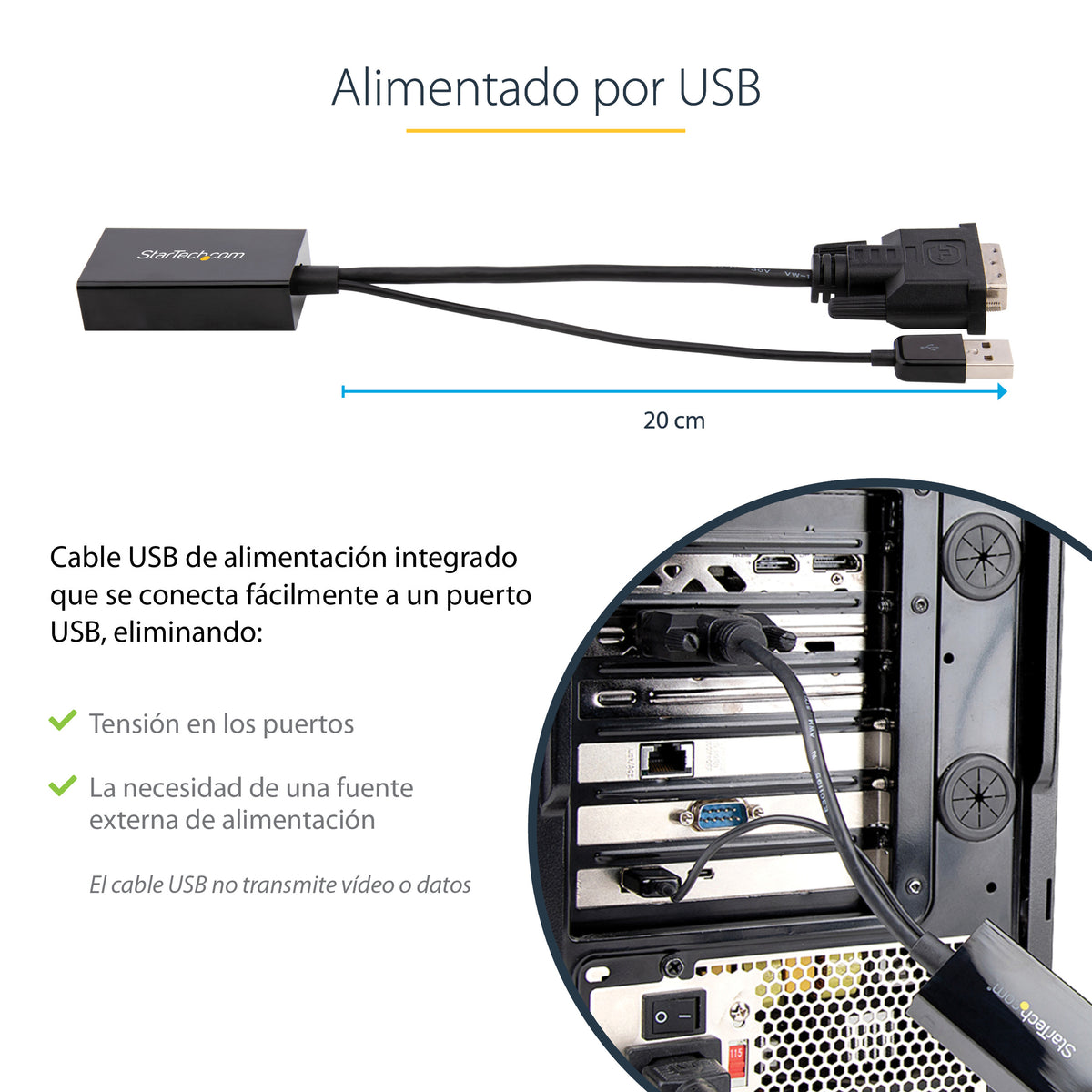 StarTech.com DVI2DP2 adaptador de cable de vídeo 0.254 m Negro
