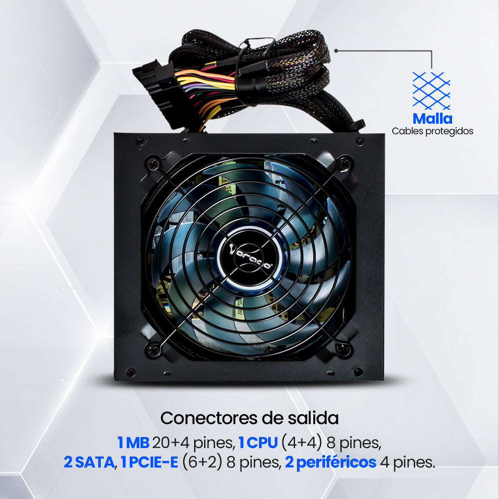 Fuente de Poder Vorago Start The Game PSU-200 600 Watts 2xSATA