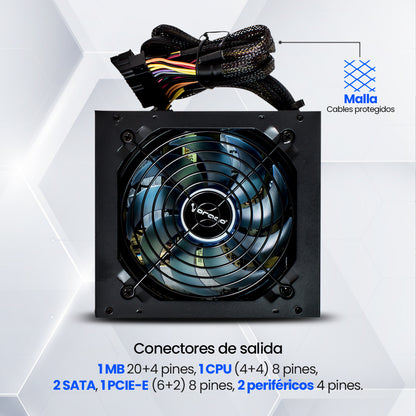 Fuente de Poder Vorago Start The Game PSU-200 600 Watts 2xSATA