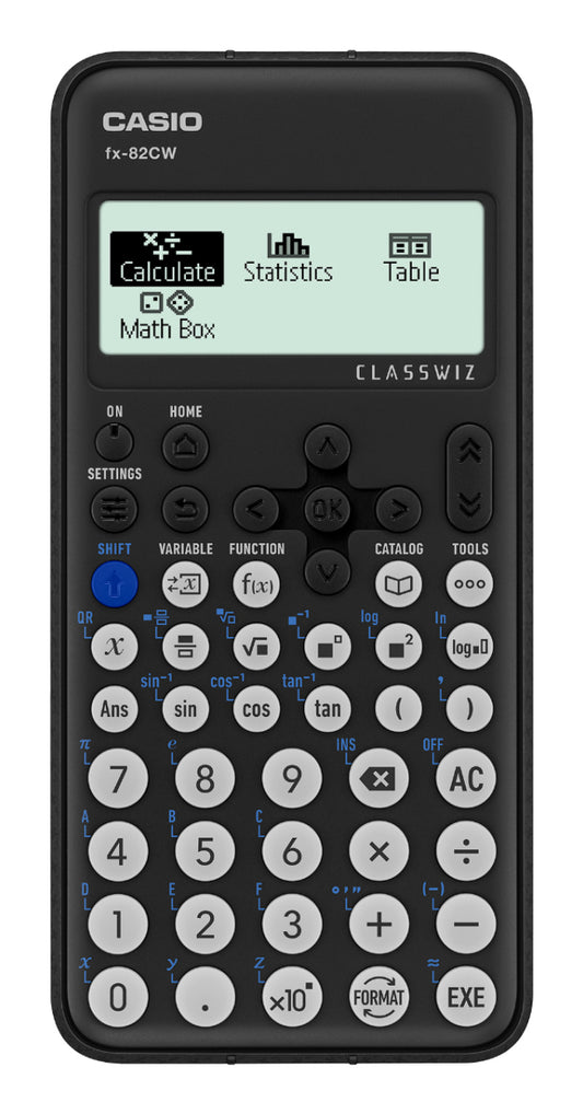 Calculadora Cientifica Casio mas de 290 funciones FX-82CW para preparatoria y universidad negra 4 lineas codigo QR