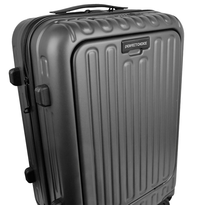 Perfect Choice PC-084792 equipaje Tranvía Caparazón duro Gris Acrilonitrilo butadieno estireno (ABS), Aluminio, Policarbonato (PC), Poliéster