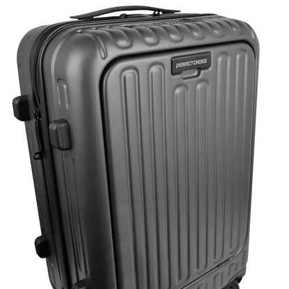 Perfect Choice PC-084792 equipaje Tranvía Caparazón duro Gris Acrilonitrilo butadieno estireno (ABS), Aluminio, Policarbonato (PC), Poliéster