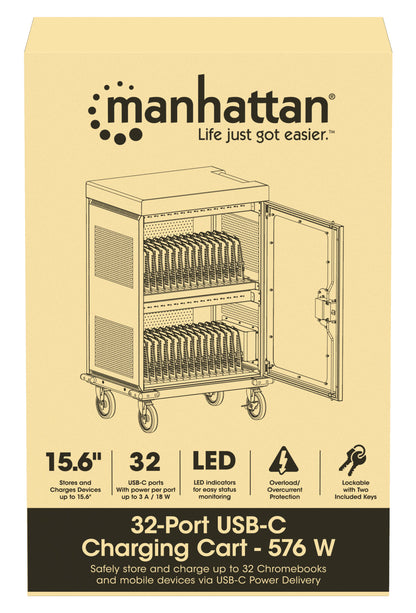 Manhattan 102353 carrito o armario de dispositivo portátil Carrito de manejo de dispositivos portátiles Gris