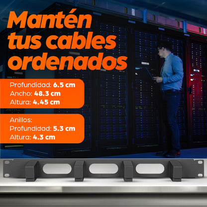 Intellinet 19" Cable Management Panel 1U Panel de gestión de cables