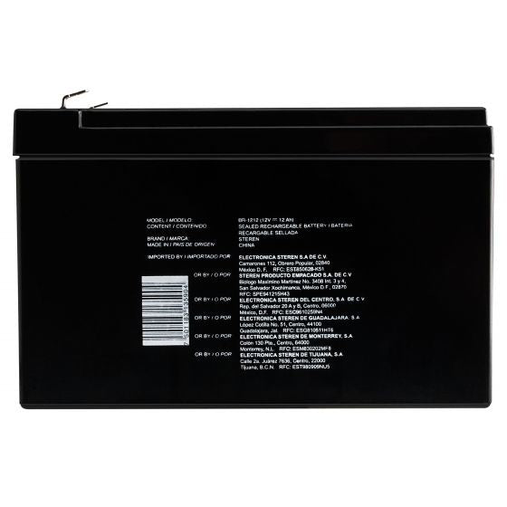 Batería Steren Sellada Ácido-Plomo 12Vcc 12Ah