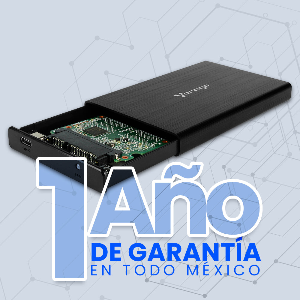 ENCLOSURE VORAGO HDD-202 DD 2.5 SATA USB TIPO C 3.1 NEGRO