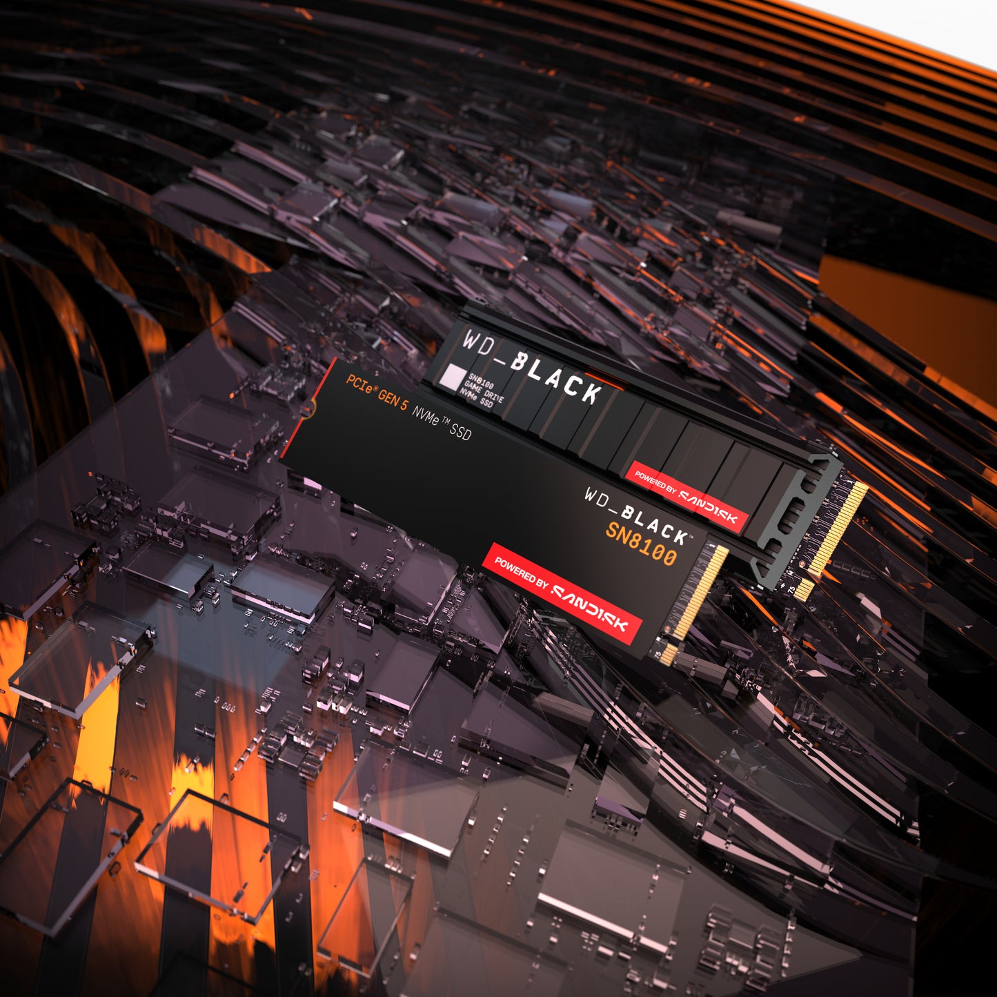 SSD interno Western Digital de 1TB Black SN8100 NVMe M.2 Gen5 - Lectura/Eescritura/ Sin Disipador Térmico