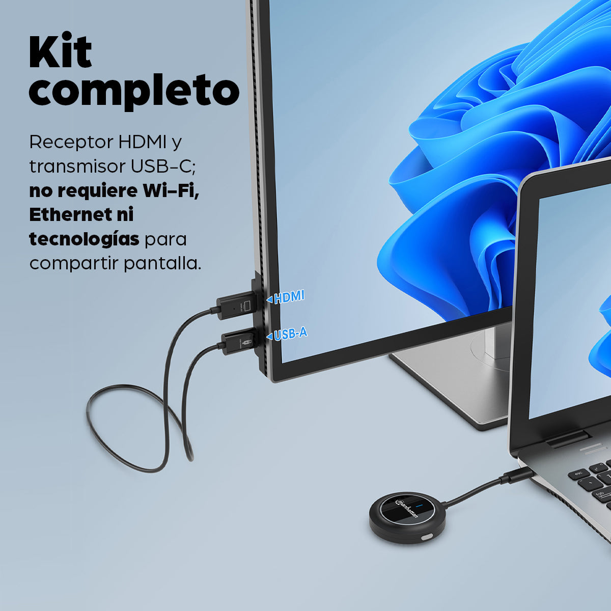 Sistema de Presentacion Inalambrico Manhattan USB-C a HDMI
