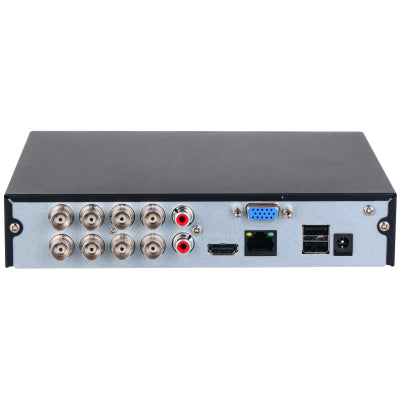 Kit de 8 Canales Dahua 2MP DVR Cooper-I WizSense con IA H.265+/8 Cámaras B1A21 1080p/8Ch+2 IP o Hasta 10 Canales IP