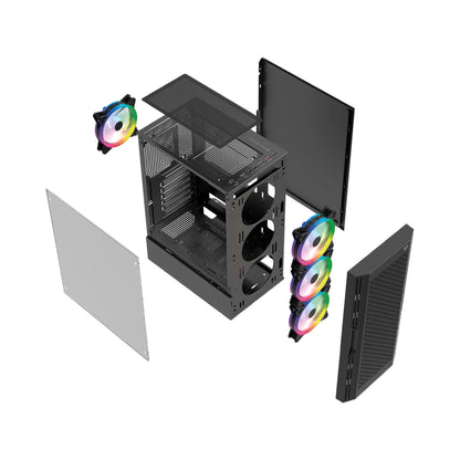 Gabinete Gamer Balam Rush Compact Media Torre Dragonfly Ventra GM570 / Negro