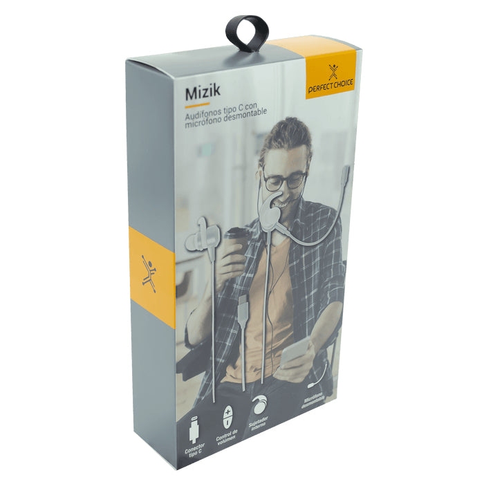 Perfect Choice PC-116417 audífono y auriculare Auriculares Alámbrico Gancho de oreja Llamadas/Música USB Tipo C Blanco
